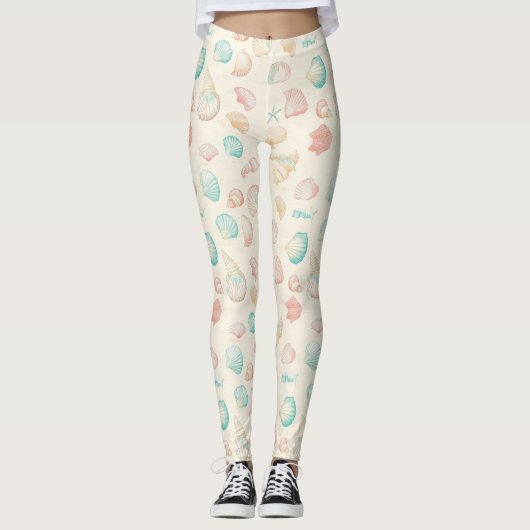 Rustikale Küste - Muscheln, Starfish, Riff (22) Leggings (Vorderseite)