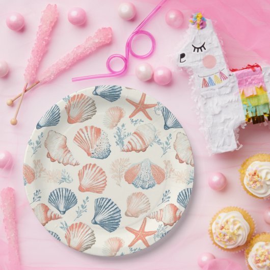 Rustikale Küste - Muscheln, Starfish, Riff (23) Pappteller (Party)