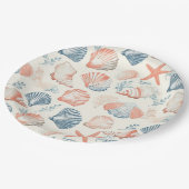 Rustikale Küste - Muscheln, Starfish, Riff (23) Pappteller (Schrägansicht)