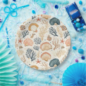 Rustikale Küste - Muscheln, Starfish, Riff (24) Pappteller (Party)