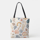 Rustikale Küste - Muscheln, Starfish, Riff (24) Tasche (Rückseite)