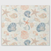 Rustikale Küste - Muscheln, Starfish, Riff (25) Geschenkpapier (Flach)