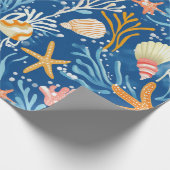 Rustikale Küste - Muscheln, Starfish, Riff (26) Geschenkpapier (Ecke)