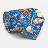 Rustikale Küste - Muscheln, Starfish, Riff (26) Krawatte (Gerollt)