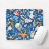 Rustikale Küste - Muscheln, Starfish, Riff (26) Mousepad (Mit Mouse)