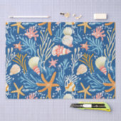 Rustikale Küste - Muscheln, Starfish, Riff (26) Seidenpapier (Handwerk)