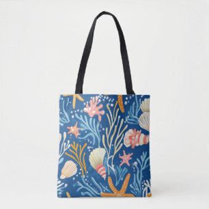 Rustikale Küste - Muscheln, Starfish, Riff (26) Tasche