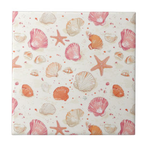 Rustikale Küste - Muscheln, Starfish, Riff (28) Fliese