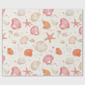 Rustikale Küste - Muscheln, Starfish, Riff (28) Geschenkpapier (Flach)