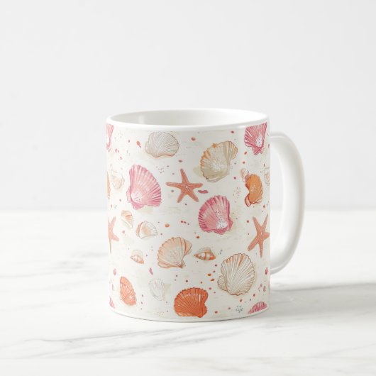 Rustikale Küste - Muscheln, Starfish, Riff (28) Kaffeetasse (VorderseiteRechts)