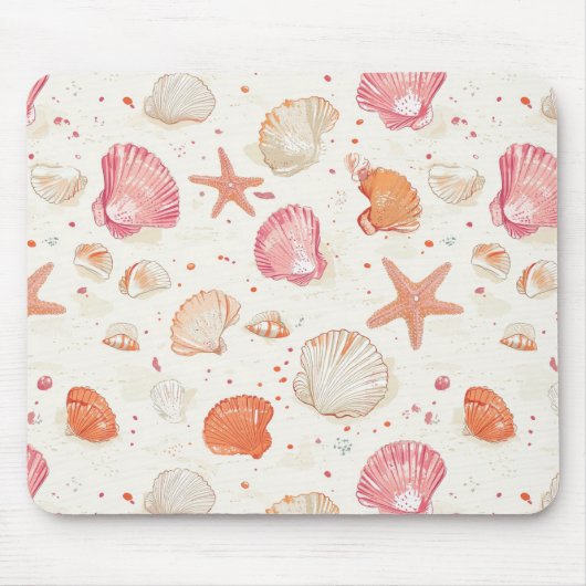 Rustikale Küste - Muscheln, Starfish, Riff (28) Mousepad (Vorne)