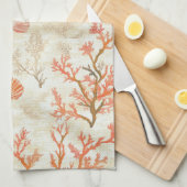 Rustikale Küste - Muscheln, Starfish, Riff (2) Geschirrtuch (Viertel Falte)