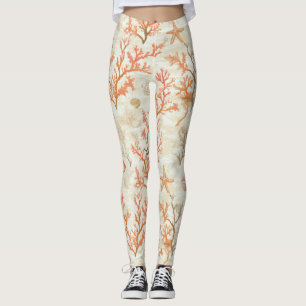 Rustikale Küste - Muscheln, Starfish, Riff (2) Leggings