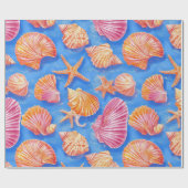 Rustikale Küste - Muscheln, Starfish, Riff (30) Geschenkpapier (Flach)