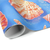 Rustikale Küste - Muscheln, Starfish, Riff (30) Geschenkpapier (Rolleneckpunkt)