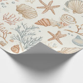 Rustikale Küste - Muscheln, Starfish, Riff (32) Geschenkpapier (Ecke)
