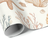 Rustikale Küste - Muscheln, Starfish, Riff (32) Geschenkpapier (Rolleneckpunkt)