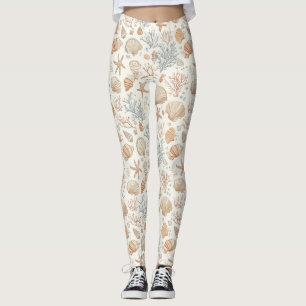 Rustikale Küste - Muscheln, Starfish, Riff (32) Leggings