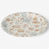 Rustikale Küste - Muscheln, Starfish, Riff (32) Pappteller (Schrägansicht)