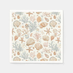 Rustikale Küste - Muscheln, Starfish, Riff (32) Serviette