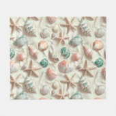 Rustikale Küste - Muscheln, Starfish, Riff (33) Fleecedecke (Vorderseite (Horizontal))