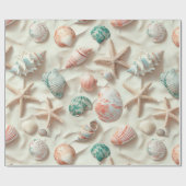 Rustikale Küste - Muscheln, Starfish, Riff (33) Geschenkpapier (Flach)