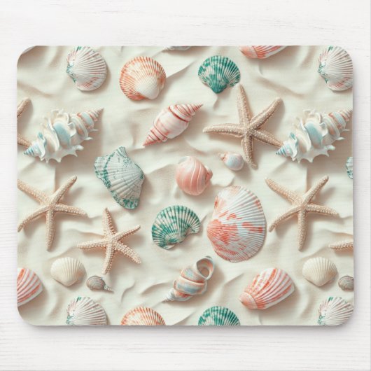 Rustikale Küste - Muscheln, Starfish, Riff (33) Mousepad (Vorne)