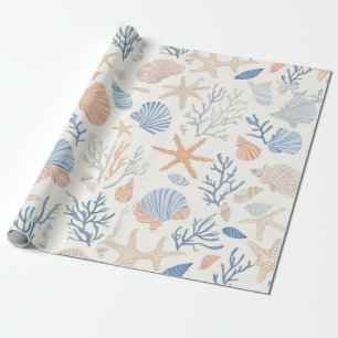 Rustikale Küste - Muscheln, Starfish, Riff (34) Geschenkpapier