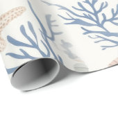 Rustikale Küste - Muscheln, Starfish, Riff (34) Geschenkpapier (Rolleneckpunkt)