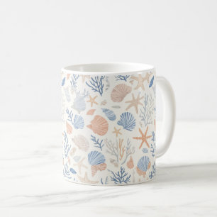 Rustikale Küste - Muscheln, Starfish, Riff (34) Kaffeetasse