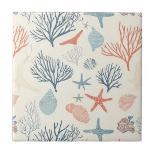 Rustikale Küste - Muscheln, Starfish, Riff (35) Fliese