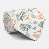 Rustikale Küste - Muscheln, Starfish, Riff (35) Krawatte (Gerollt)