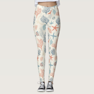 Rustikale Küste - Muscheln, Starfish, Riff (35) Leggings