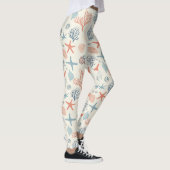 Rustikale Küste - Muscheln, Starfish, Riff (35) Leggings (Rechts)
