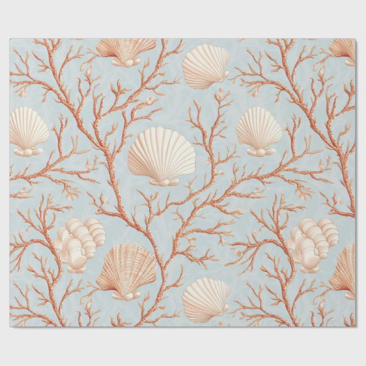 Rustikale Küste - Muscheln, Starfish, Riff (36) Geschenkpapier (Flach)