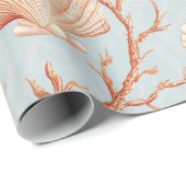 Rustikale Küste - Muscheln, Starfish, Riff (36) Geschenkpapier (Rolleneckpunkt)