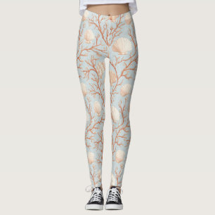Rustikale Küste - Muscheln, Starfish, Riff (36) Leggings