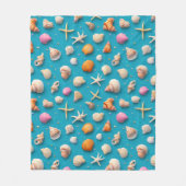 Rustikale Küste - Muscheln, Starfish, Riff (3) Fleecedecke (Vorderseite)