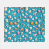 Rustikale Küste - Muscheln, Starfish, Riff (3) Fleecedecke (Vorderseite (Horizontal))