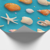 Rustikale Küste - Muscheln, Starfish, Riff (3) Geschenkpapier (Ecke)