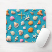 Rustikale Küste - Muscheln, Starfish, Riff (3) Mousepad (Mit Mouse)