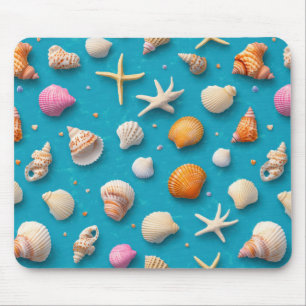 Rustikale Küste - Muscheln, Starfish, Riff (3) Mousepad