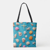 Rustikale Küste - Muscheln, Starfish, Riff (3) Tasche (Rückseite)