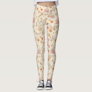 Rustikale Küste - Muscheln, Starfish, Riff (5) Leggings