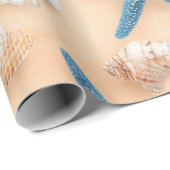 Rustikale Küste - Muscheln, Starfish, Riff (6) Geschenkpapier (Rolleneckpunkt)