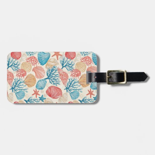 Rustikale Küste - Muscheln, Starfish, Riff (7) Gepäckanhänger (Vorderseite horizontal)