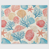 Rustikale Küste - Muscheln, Starfish, Riff (7) Geschenkpapier (Flach)