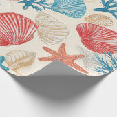 Rustikale Küste - Muscheln, Starfish, Riff (7) Geschenkpapier (Ecke)