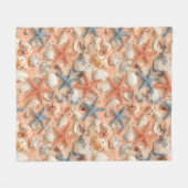 Rustikale Küste - Muscheln, Starfish, Riff (8) Fleecedecke (Vorderseite (Horizontal))