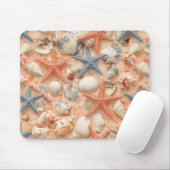 Rustikale Küste - Muscheln, Starfish, Riff (8) Mousepad (Mit Mouse)